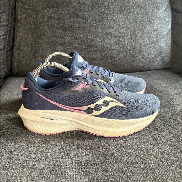 Saucony Shoes - Saucony Triumph 21 Womens Size 9 Blue White Walking Running Shoes Sneakers